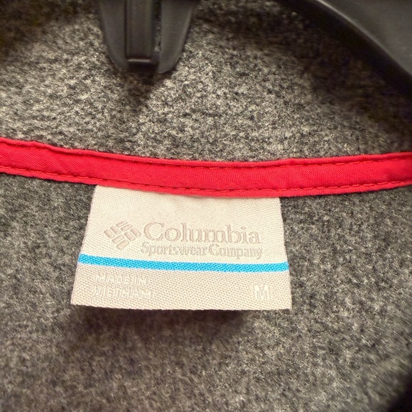 Columbia 1/4 Snap Fleece Pullover Jacket Womens Size M Gray Pink Trim Sweatshirt - Picture 4 of 12